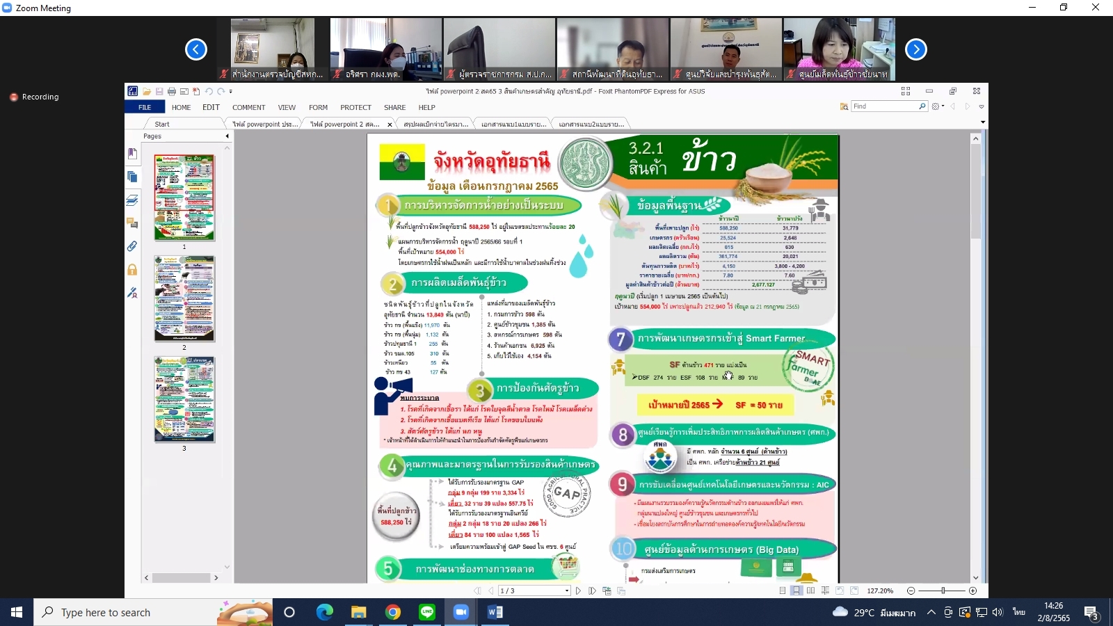 title - ผู้ตรวจราชการกรม ร่วมประชุมตรวจติดตามความก้าวหน้า ผลการดำเนินงานตามแผนการตรวจราชการและการขับเคลื่อนแบบบูรณาการ ในพื้นที่ของผู้ตรวจราชการกระทรวงเกษตรและสหกรณ์ ประจำปีงบประมาณ พ.ศ. 2565 รอบที่ 2 ของจังหวัดอุทัยธานี ผ่านระบบการประชุมทางไกลออนไลน์ Application Zoom